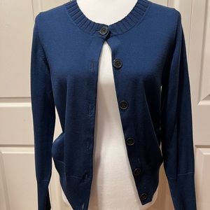 Blue extra fine merino wool short Banana Republic cardigan